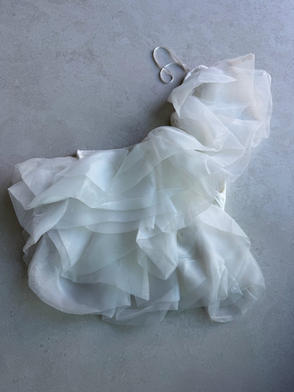 Zara Cream One-Shoulder Ruffled Dress